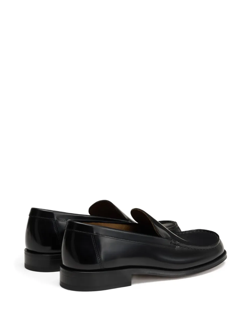Lemaire Polished Leather Slip-on Shoes In Black