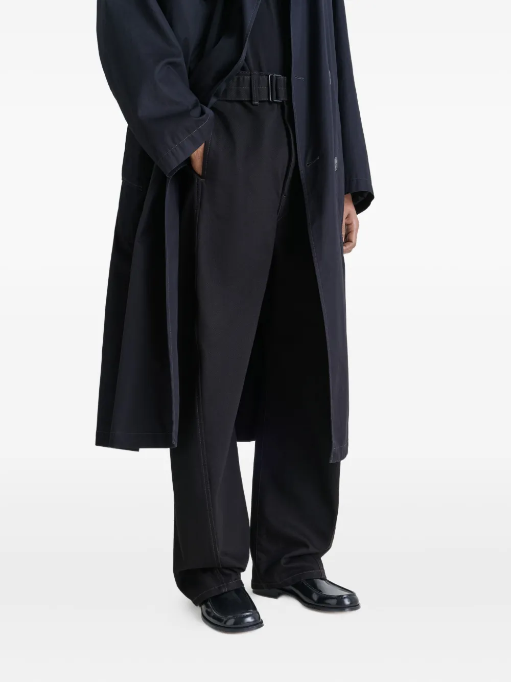 Lemaire Polished Leather Slip-on Shoes In Black