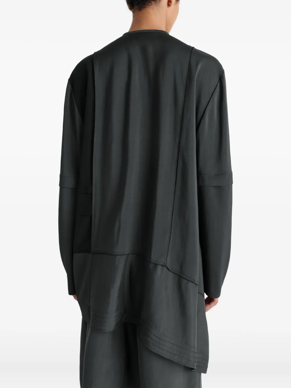 Lemaire Pleated Asymmetrical Blouse In Gray