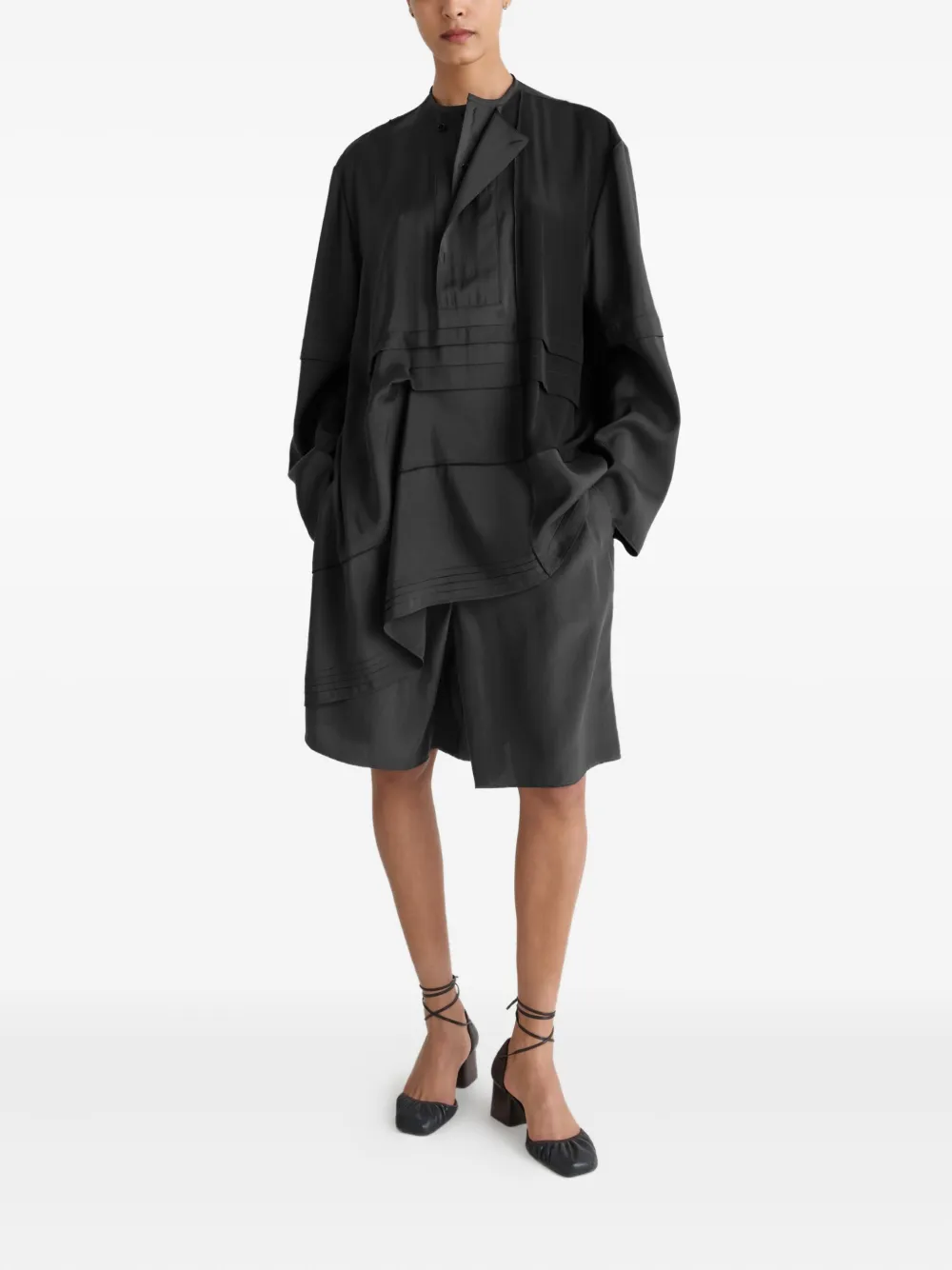 LEMAIRE Asymmetrische blouse met plooien - Grijs