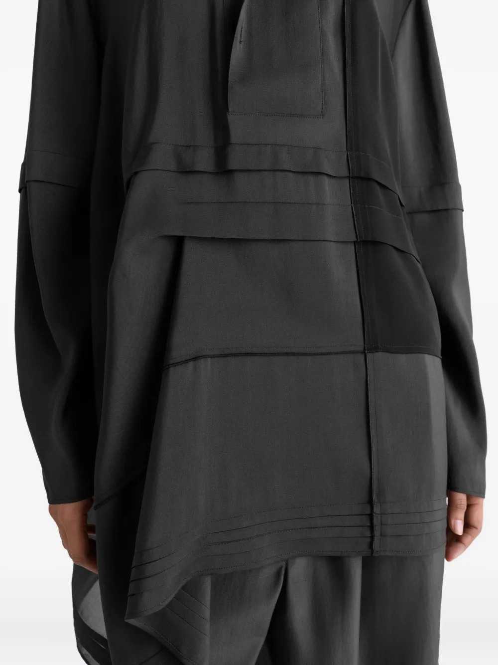 Lemaire Pleated Asymmetrical Blouse In Gray