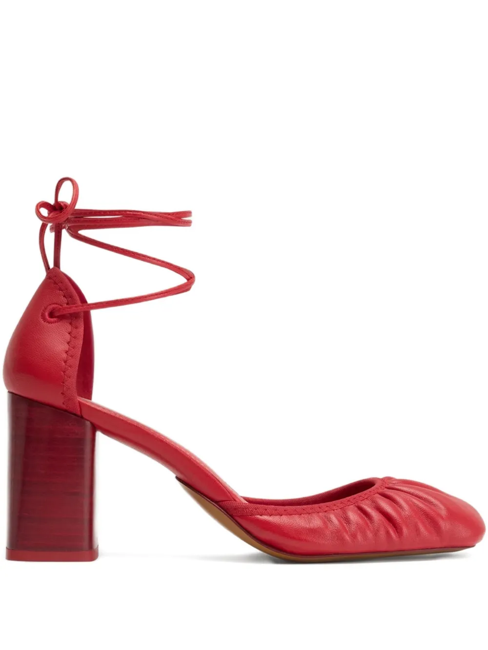 85mm Micro Ballerina 85 gathered-toe lace-up flats
