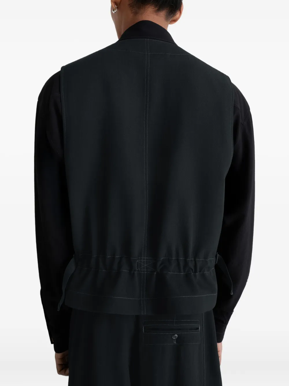 LEMAIRE Cargo gilet met knoopsluiting Zwart