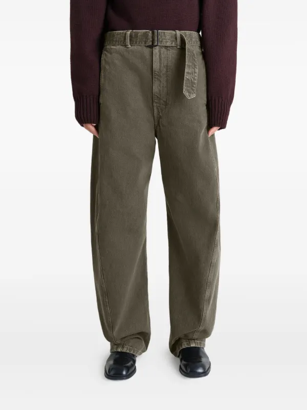 LEMAIRE Twisted Belted Trousers | Green | FARFETCH