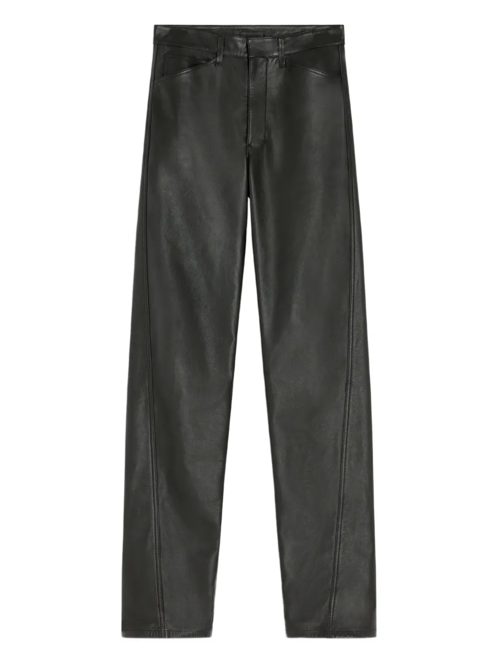 LEMAIRE Twisted five-pocket leather trousers | Black | Image 1