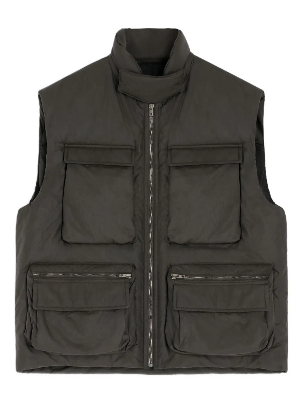 LEMAIRE Wadded zip-fastening multiple-pocket gilet | Brown | Image 1