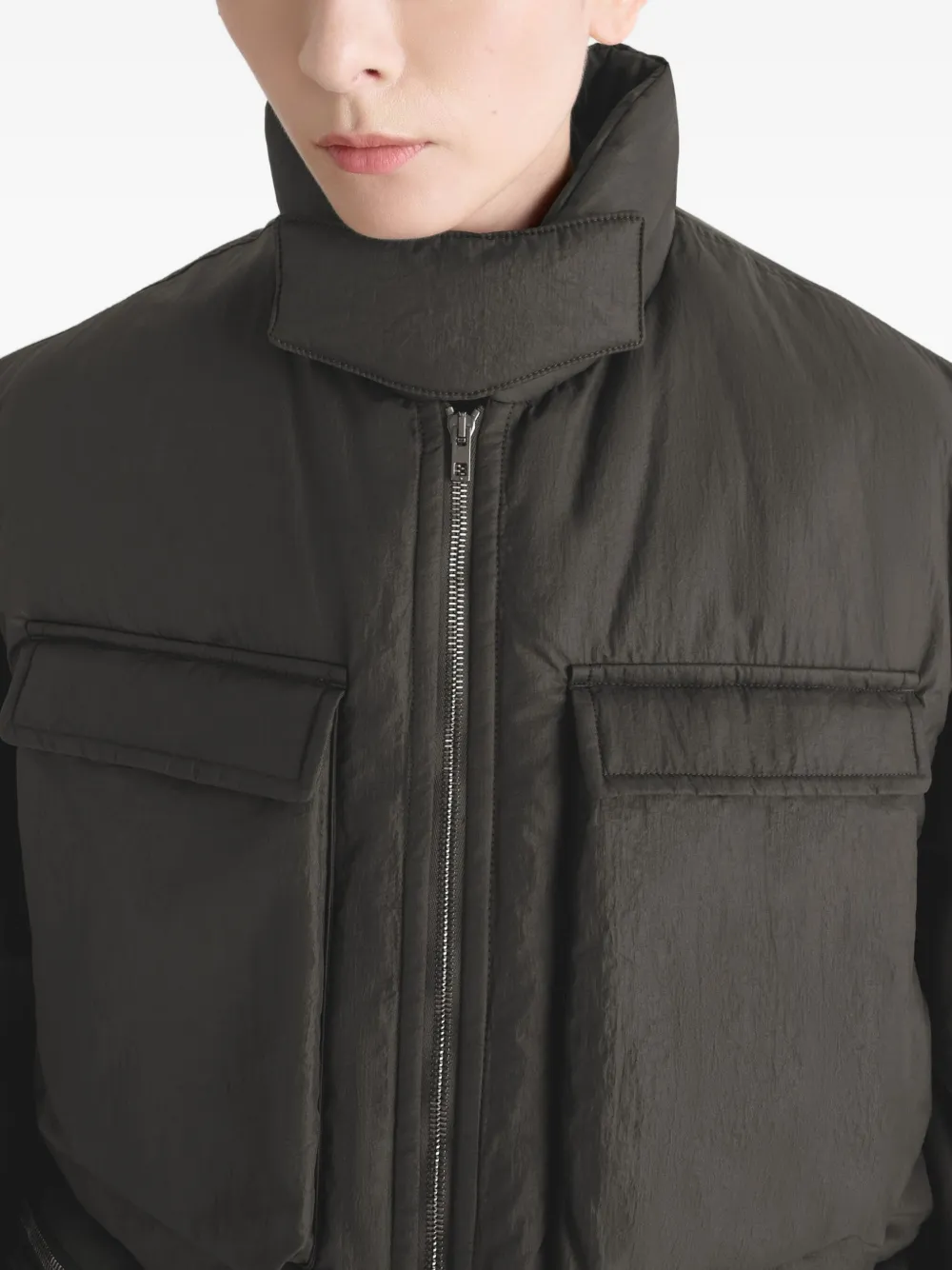 LEMAIRE Bodywarmer met ritssluiting en meerdere zakken Bruin