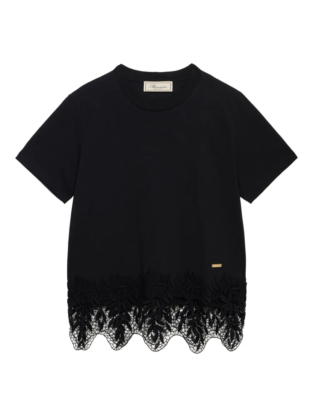 Blumarine lace-trim T-shirt Zwart