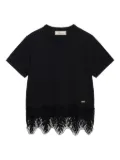Blumarine lace-trim T-shirt - Black
