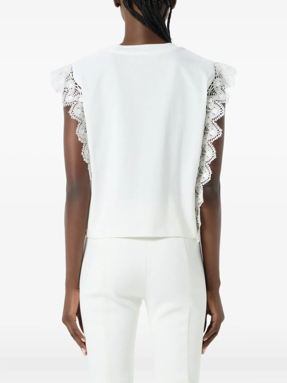 Blumarine lace-detail tank top Wit