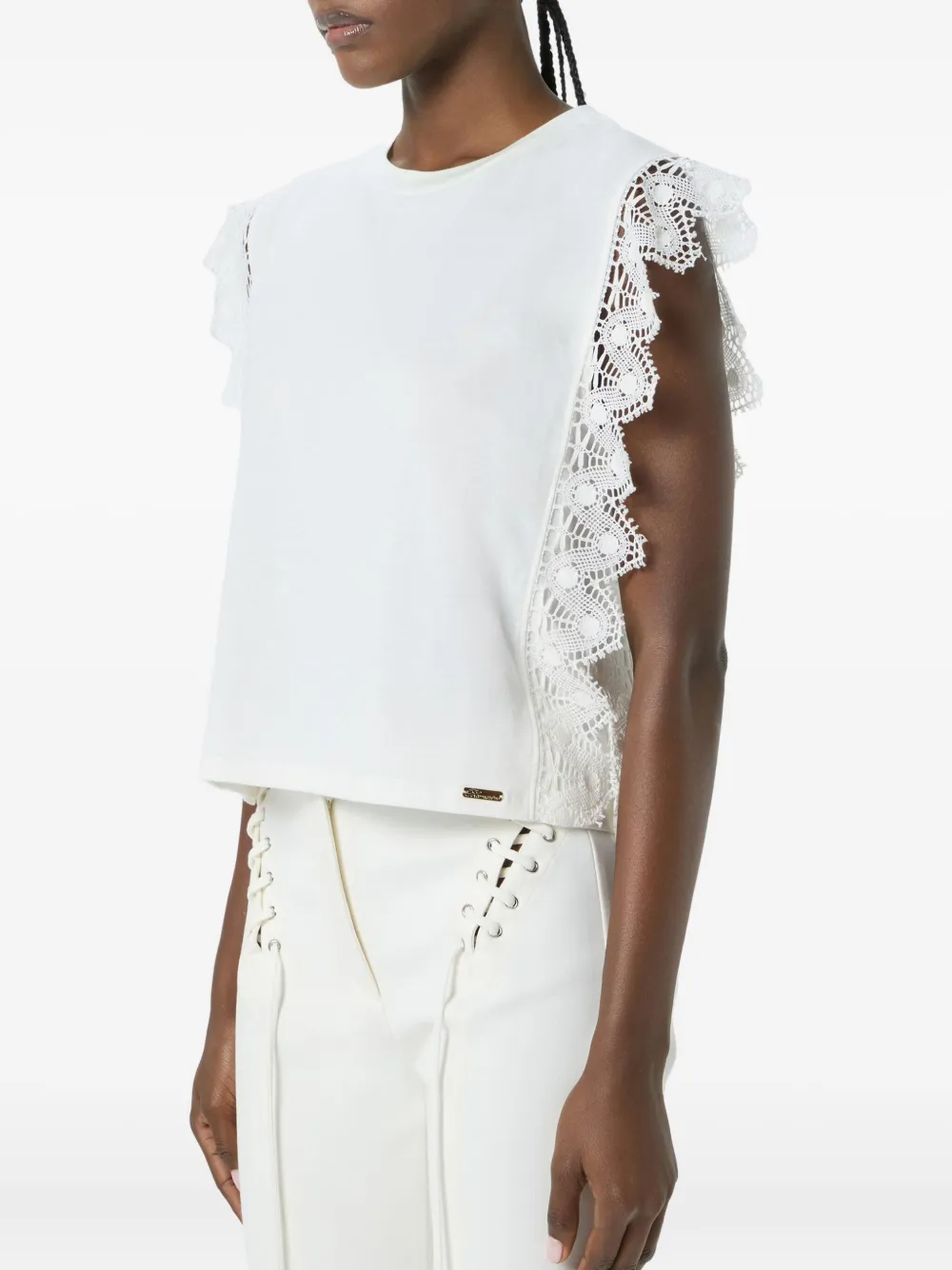 Blumarine lace-detail tank top Wit