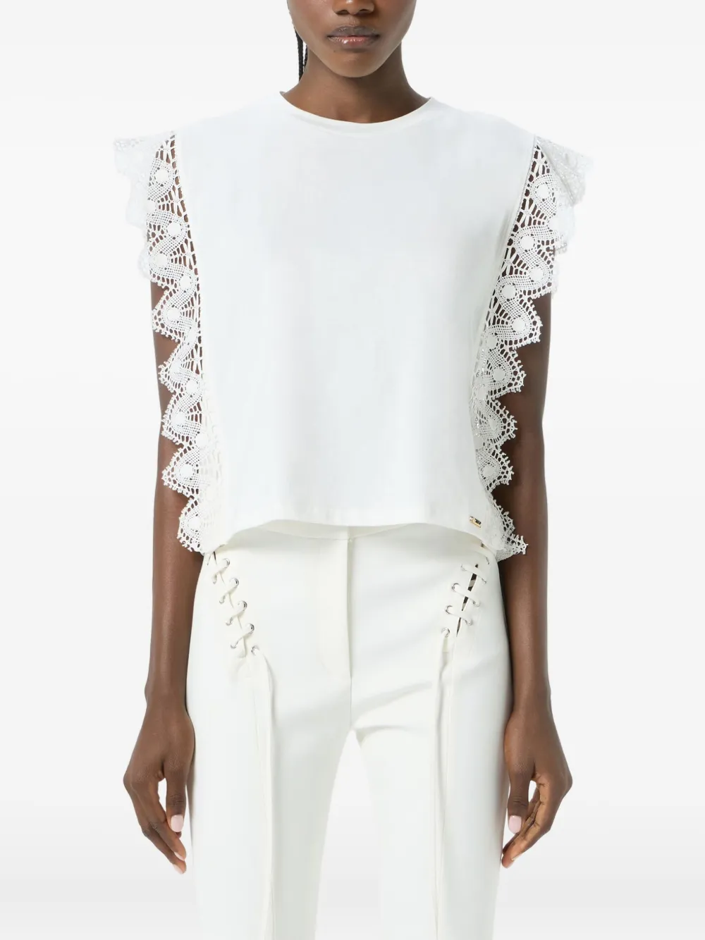 Blumarine lace-detail tank top Wit