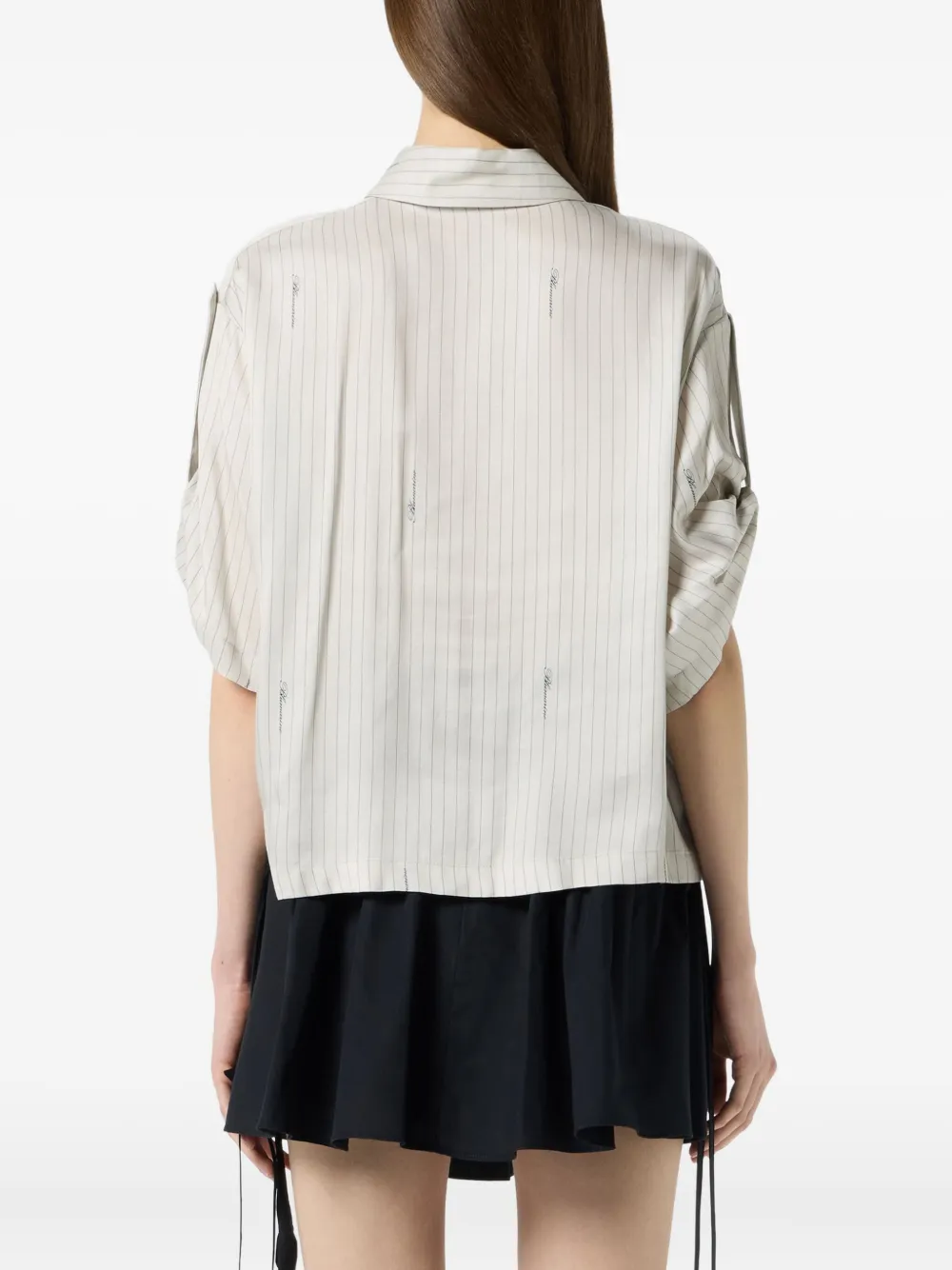 Blumarine pinstriped button-up shirt Beige