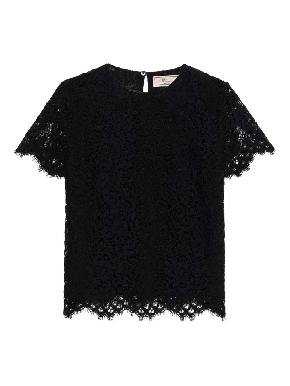 Blumarine lace-trim short-sleeve T-shirt Zwart