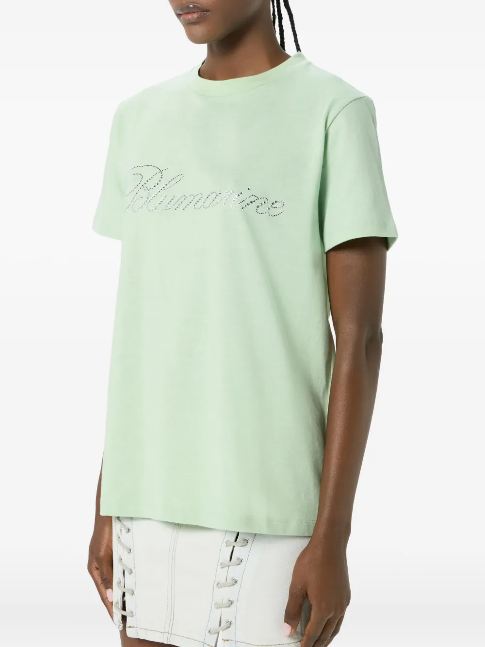 Blumarine crystal-embellished T-shirt Groen