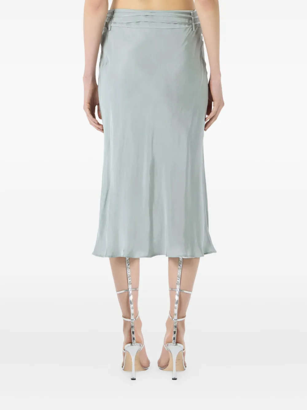 Blumarine Satijnen midi-rok Grijs