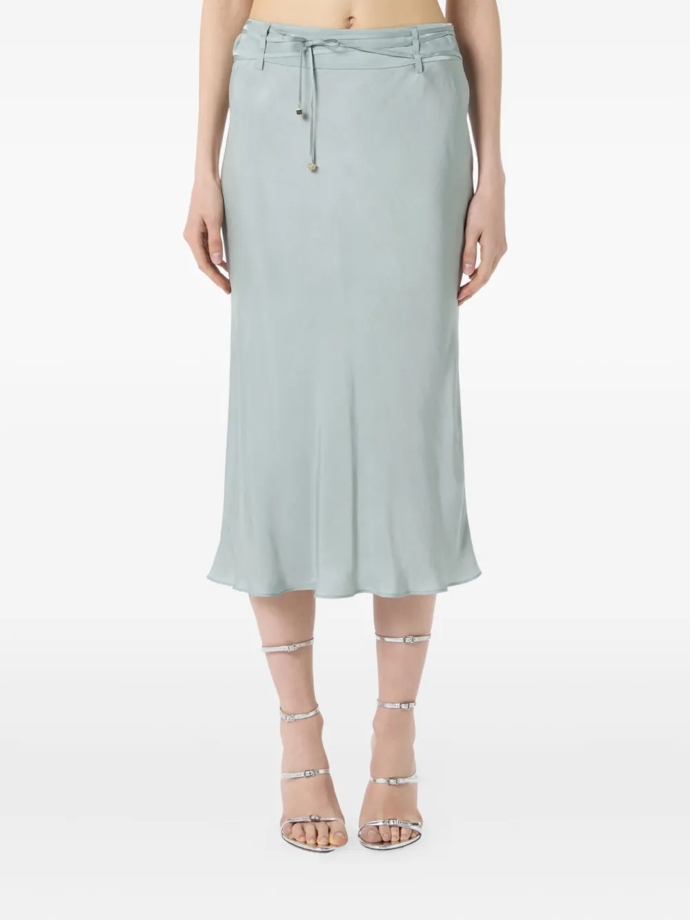 Blumarine Satijnen midi-rok Grijs