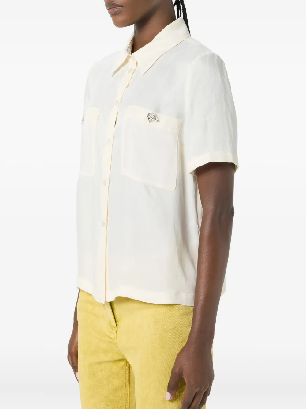 Blumarine short-sleeve button-up shirt Wit