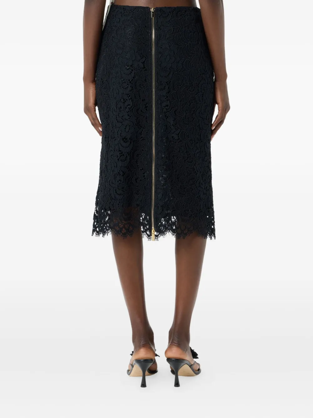 Blumarine lace-embellished pencil skirt Zwart