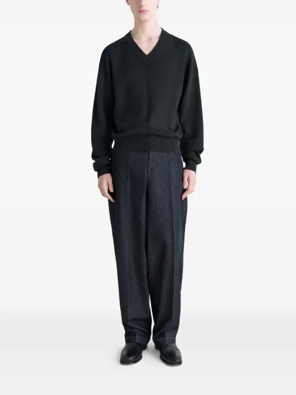 LEMAIRE Vネック セーター | ブラック | FARFETCH JP