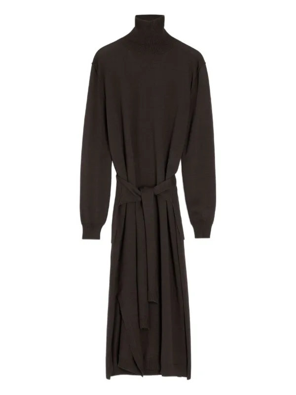 LEMAIRE tie-waist Knitted Dress | Brown | FARFETCH