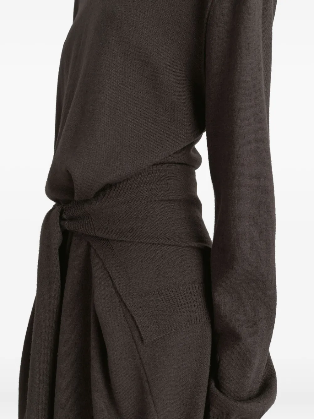 LEMAIRE Jurk met gestrikte taille Bruin