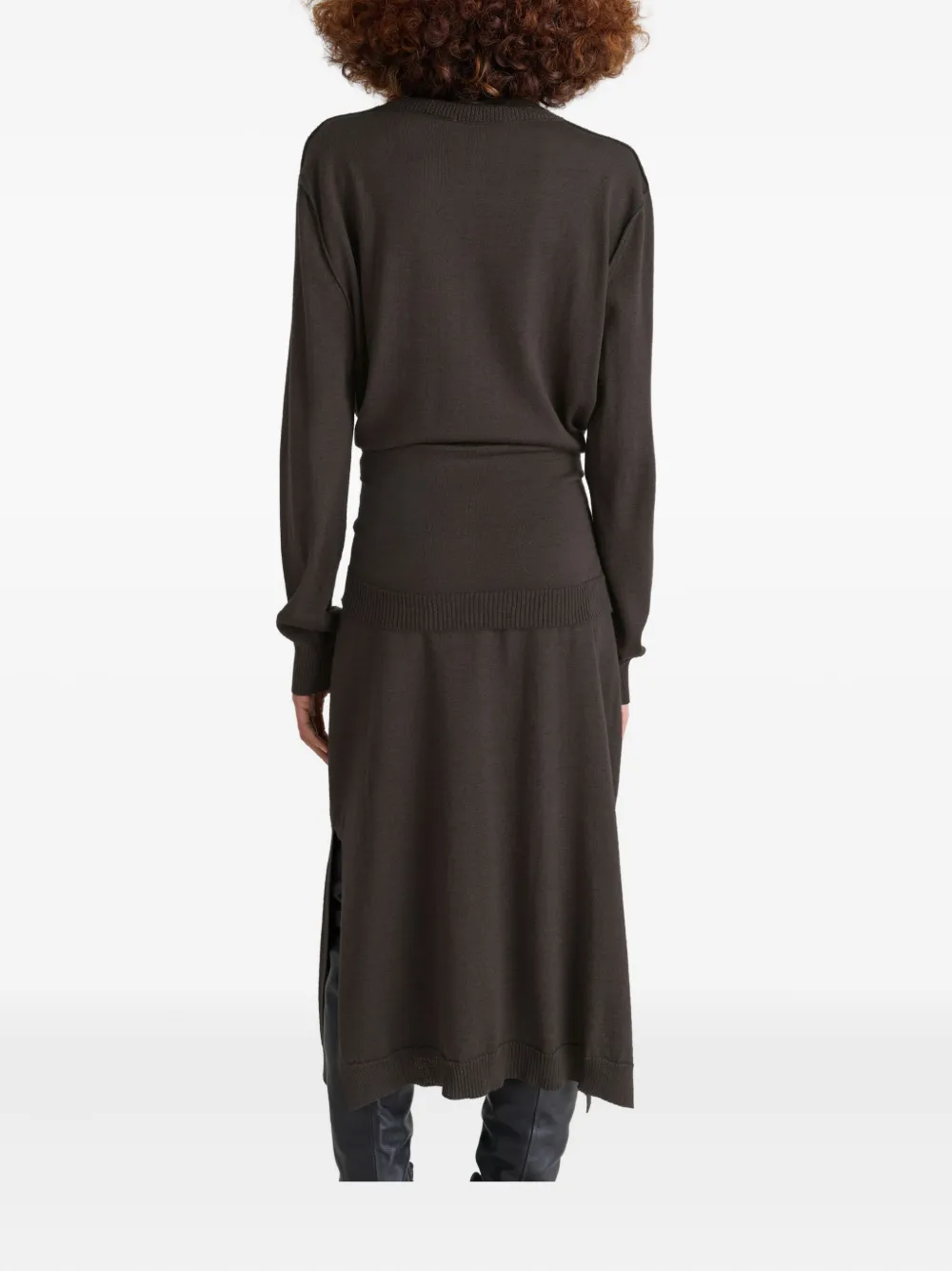 LEMAIRE Jurk met gestrikte taille Bruin