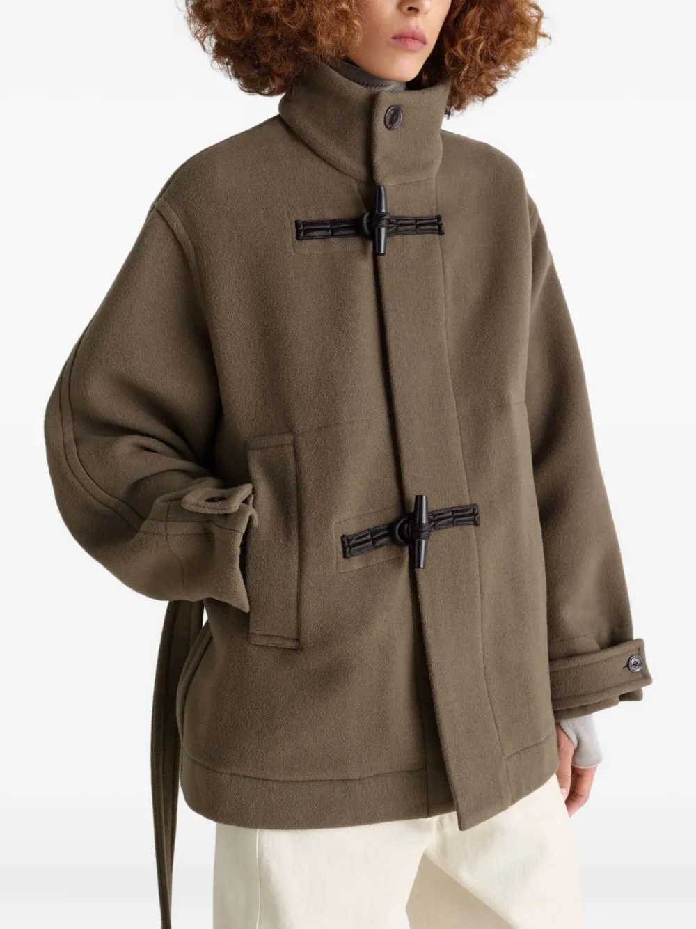 Lemaire Toggle-fastening Belted Duffle Coat In Brown