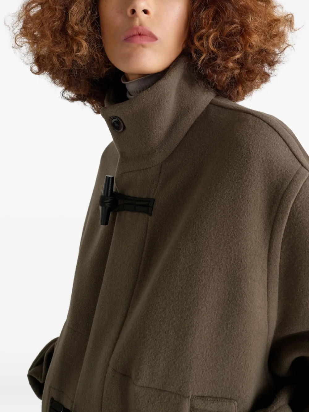 Lemaire Toggle-fastening Belted Duffle Coat In Brown