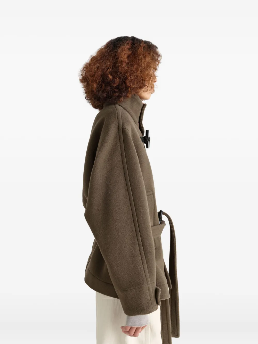 Lemaire Toggle-fastening Belted Duffle Coat In Brown