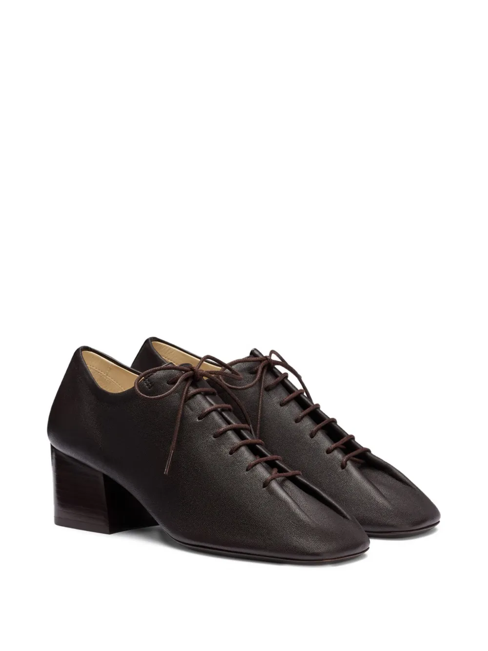 Lemaire Souris Leather Lace-up Derby Shoes In Brown