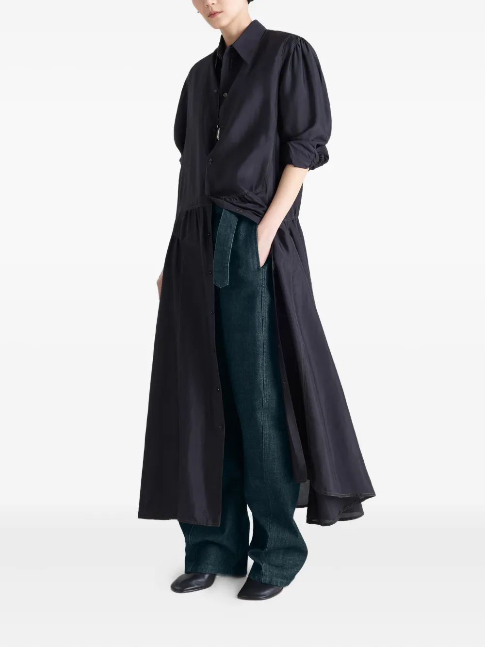 LEMAIRE Denim broek met ceintuur Blauw
