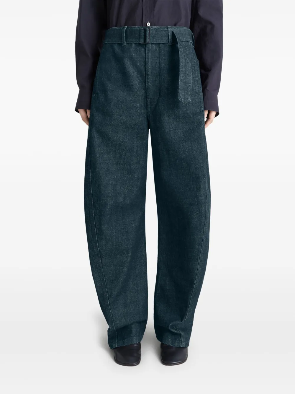 LEMAIRE Denim broek met ceintuur Blauw