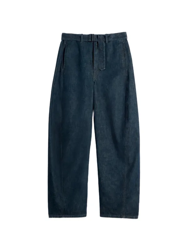 LEMAIRE Belted Twisted Denim Jeans | Blue | FARFETCH