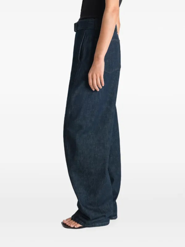 LEMAIRE Belted Twisted Denim Jeans | Blue | FARFETCH