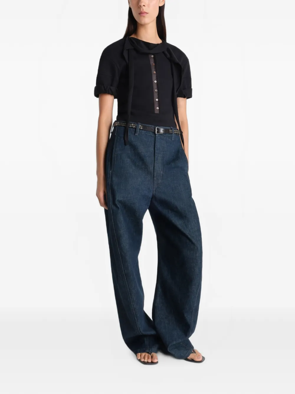 LEMAIRE Denim jeans met ceintuur Blauw