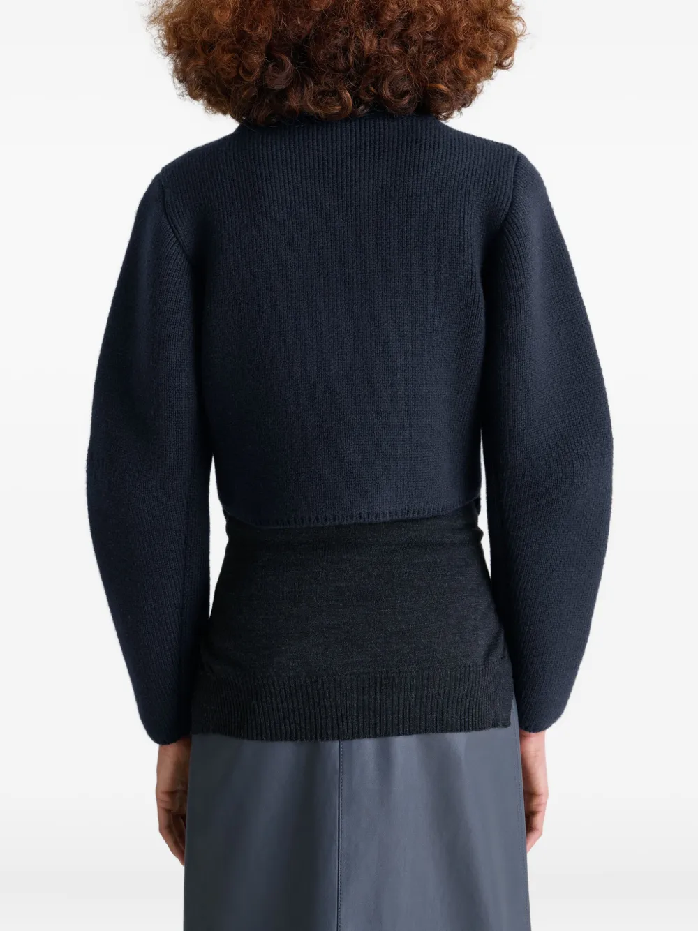 Lemaire Felted Double-breasted Blouson Jacket In Black