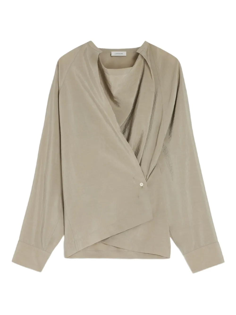 Lemaire Twisted Draped Blouse In Neutral