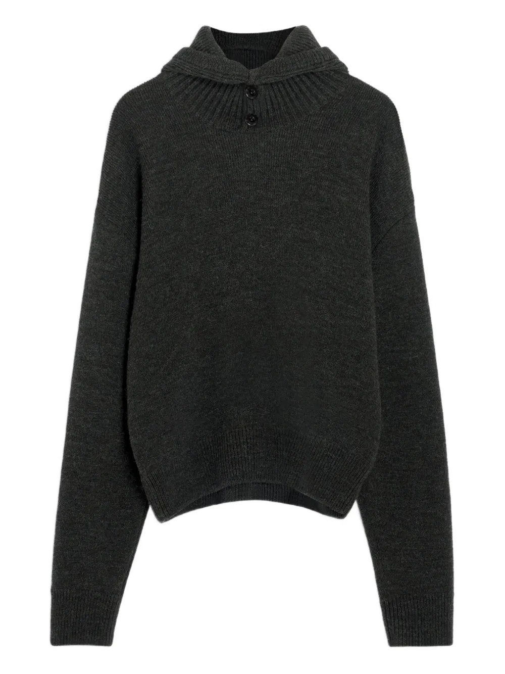 buttoned hooded sweater