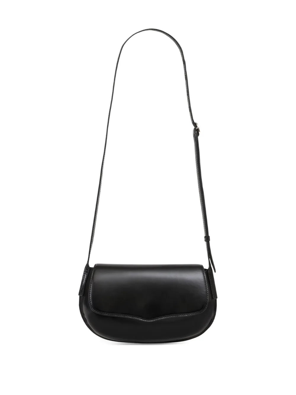 Lemaire Belly Leather Shoulder Bag In Black