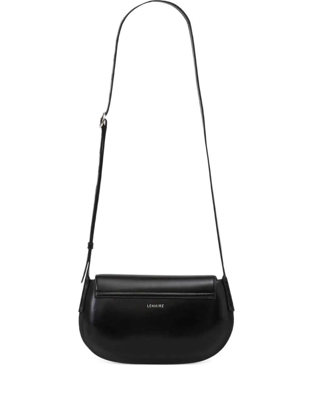 Lemaire Belly Leather Shoulder Bag In Black