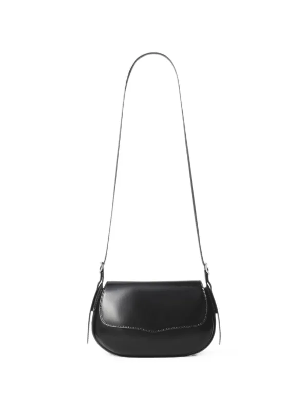 Lemaire Belly Leather Shoulder Bag in Black