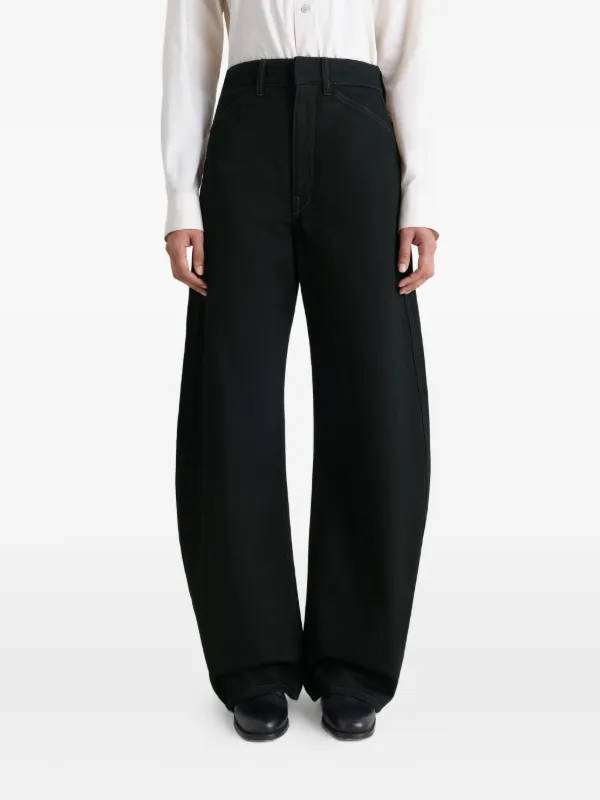 LEMAIRE ルメール ハイウエストカーブパンツ コットンデニム 黒 人気急上昇中♪】LEMAIRE ハイウエストカーブパンツ デニム