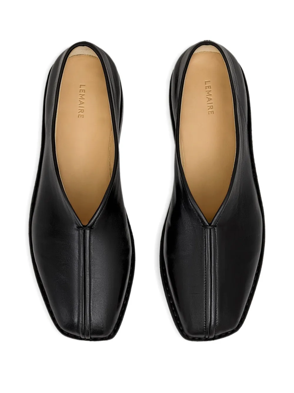 LEMAIRE Loafers met vierkante neus Zwart