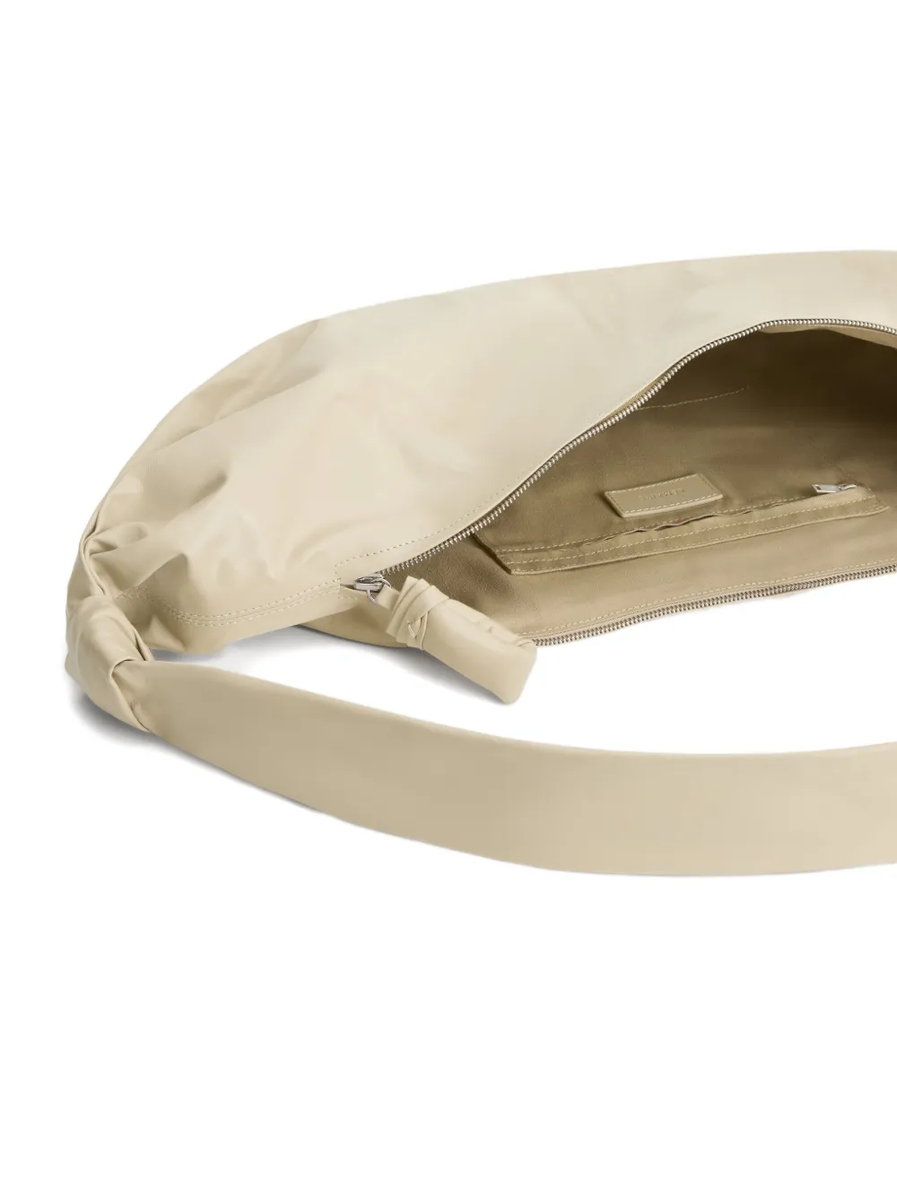 LEMAIRE Croissant leren schoudertas Beige