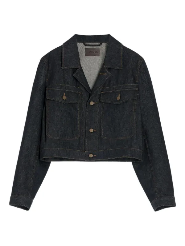 Lemaire Button-fastening Patch-pocket Denim Jacket in Black