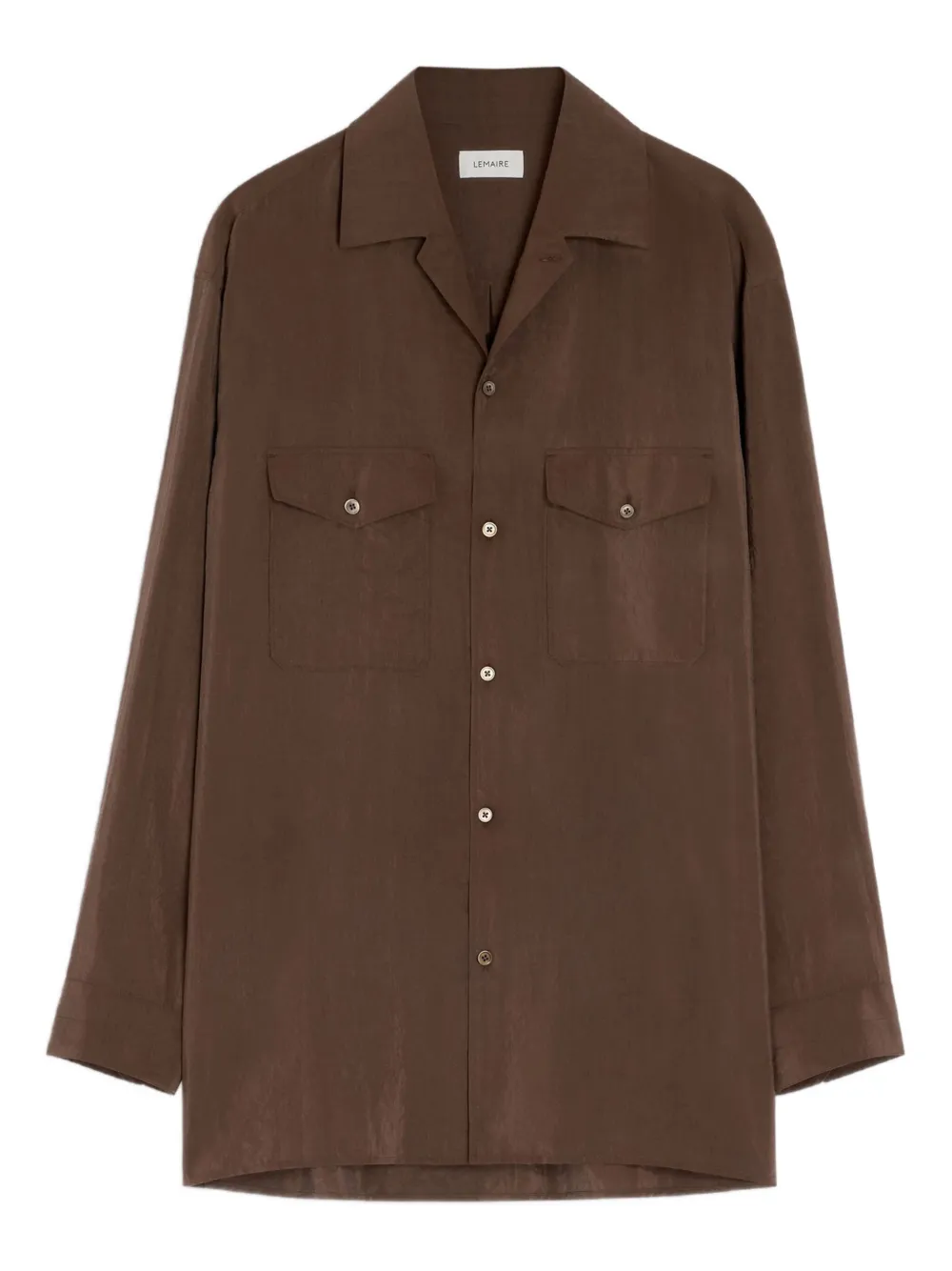 cuban-collar patch-pocket shirt