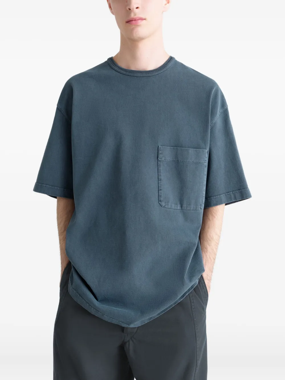 LEMAIRE T-shirt met borstzak Blauw