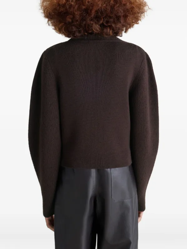 LEMAIRE ブラウン ニットジレ LEMAIRE ハーフジップ セーター | ブラウン | FARFETCH JP