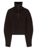 LEMAIRE ribbed half-zip sweater - Brown